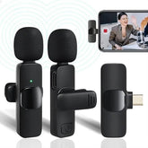 K11 2-in-1 Wireless Collar Microphone – Type-C & iPhone Compatible | Noise Reduction | Plug & Play for Android & iPhone