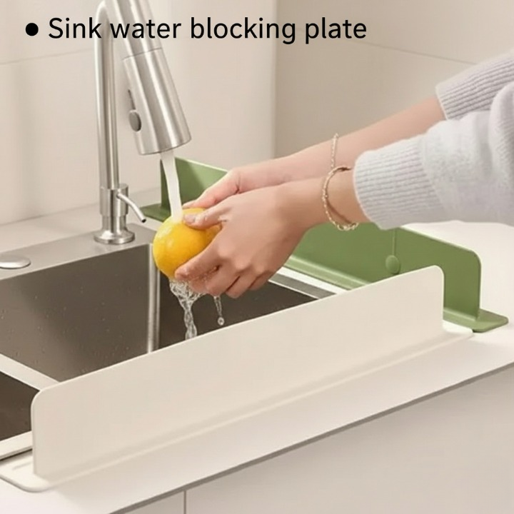 Silicone Sink Splash Guard With Double Suction - Size 19 Inch (Random Color)