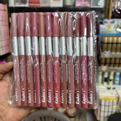 Kashee's High Pigmented Smooth Lipstick - Creamy Formula Designed For Bold Even Color Lip Definition And Long-Lasting Wear - Shades Of Nude (Pack of 12)